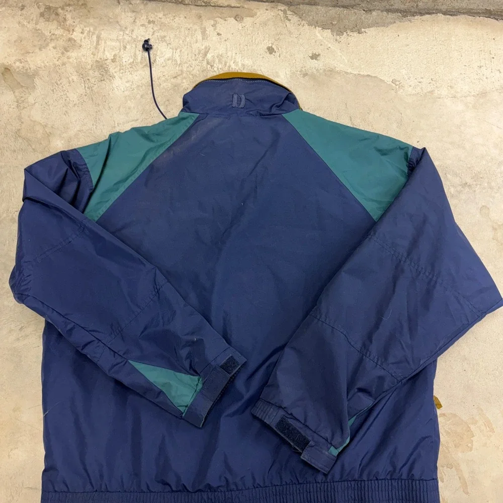 VTG Y2K Dunbrooke Images Colorblock Windbreaker Jacket XL Navy Teal Gold Outdoor